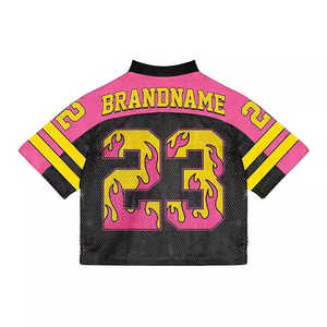 เสื้อเจอร์ซีย์ตาข่ายฮิปฮอปเท่ๆ - เสื้อแฟชั่นแขนสั้นทรงโอเวอร์ไซส์ระบายอากาศได้ดี - เสื้อสปอร์ตติดกระดุมสุดเท่สำหรับสตรีทแวร์แบบยูนิเซ็กส์ - Product Image 4