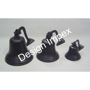 Decorative Wall Bell Hanging Black Coated Custom Bells Metal Crafts <b>Hand</b> <b>Casted</b> Technique Nautical Style Door Bell For Events - Product Image 2
