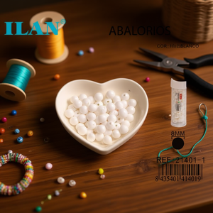 Perline Bianche ILAN da 8mm per Creazione di Gioielli - Product Image 3