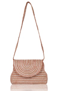 Sac à bandoulière bohème en paille pour femme, avec rabat rayé, écologique, léger, pour la plage, à sangle unique - Product Image 5
