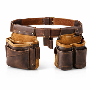 Cinturón de herramientas de cuero de alta calidad, personalizado, de lujo, para electricistas, profesionales, contratistas, industrial, en venta. - Product Image 1