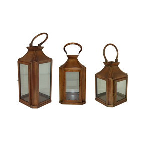 Juego de Faroles Colgantes Cuadrados de Metal Rojo para Velas, Decorativos con Recortes de Hoja de Palma, Techo Piramidal, Asa de Alambre en la Parte Superior y Cristal Transparente - Product Image 4