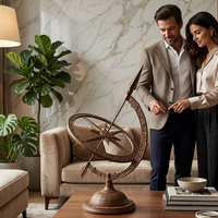 Globe terrestre élégant sur support en fer avec carte du monde en plastique |   Globe éducatif pour l'apprentissage de la géographie |   Décoration de table pour la maison et le bureau