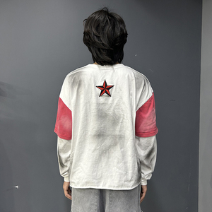 เสื้อยืดพิมพ์ลายแขนยาวสองชั้นทรงโอเวอร์ไซส์สำหรับผู้ชาย คุณภาพสูง ผ้าฝ้าย 100% เป็นมิตรกับสิ่งแวดล้อม ระบายอากาศได้ดี - Product Image 6