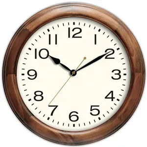 Horloge murale en bois rustique pour la décoration de la maison, horloge en bois faite à la main pour le salon, la chambre et le bureau - Product Image 3