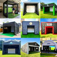 Tente de simulateur de golf gonflable personnalisée pour l'extérieur et l'intérieur, avec écran de projection pour l'entraînement au golf
