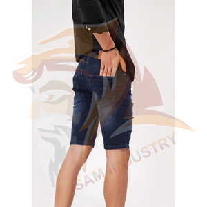 Shorts de Mezclilla Personalizados Estilo Urbano para Hombre, Transpirables, de Lona, Cintura Media, Largo hasta la Rodilla - Product Image 2