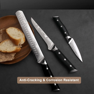 Ensemble de couteaux de chef professionnels LEGACY BLADES en acier Damas, 5 pièces, manche en bois, faits à la main, ultra-affûtés, ambidextres, couteaux durables - Product Image 4