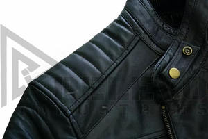 Chaqueta de Cuero Personalizada de Alta Calidad para Hombre, Abrigo Cálido de Invierno, Chaqueta Elegante con Cierre, Cuello Alto, Logotipo Frontal Personalizado, Proveedor al por Mayor - Product Image 5