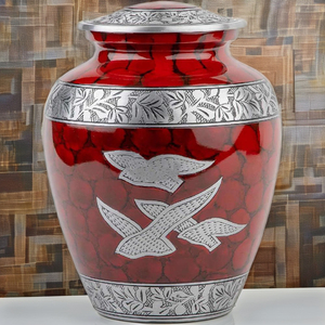 โกศเผาศพผู้ใหญ่แบบธรรมดา ลายปั๊มนูนรูปนก ทำจากโลหะ ความจุ 3.4 ลิตร เหมาะสำหรับใส่เถ้ากระดูกมนุษย์ แสดงความทรงจำ - Product Image 5