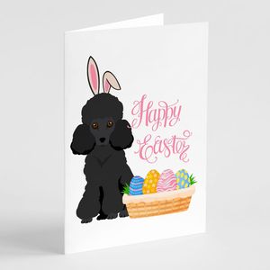 Whimsical A7 Size 5x7 Blank Note <b>Cards</b> <b>Pack</b> of 8 Black Toy Poodle <b>Easter</b> Greeting <b>Cards</b> with Envelopes - Product Image 1