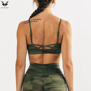 Sublimation Print Yoga Wear Custom Fitness Workout Gym Bra Women Backless Crop Fitness Breathable Solid Sports Bras - Product Image 6
