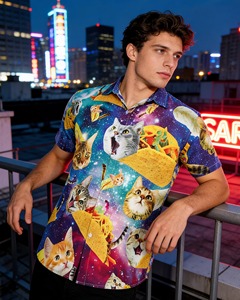 Camisa Casual de Algodón para Hombre, Manga Corta, Estampado Tropical Hawaiano, con Botones, para Playa, Verano, Colorida, Floral - Product Image 5