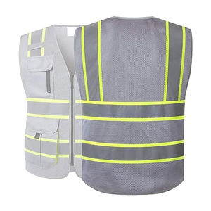 Gilet de sécurité réfléchissant haute visibilité, classe 1 ANSI, classe 2 EN ISO 20471, imperméable, avec LED clignotante, vêtements de travail pour la sécurité routière, tailles personnalisées, haute qualité - Product Image 2