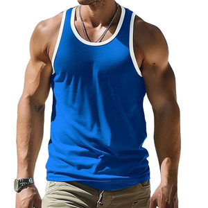 Débardeur Homme Slim Fit OEM avec Bordure Contrastante, T-shirt Ringer Personnalisable pour Fitness et Entraînement, Vente en Gros de Débardeurs pour Hommes - Product Image 1