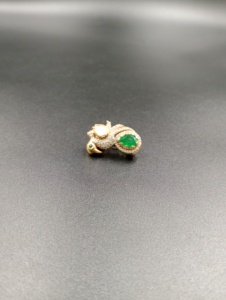 Broche de luxe Amaira Jewels en argent 925, motif paon, sertie de jade, design nœud papillon, unisexe, 5,6g - Product Image 3