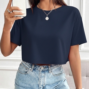 Camiseta Deportiva Corta para Mujer, Ecológica, 100% Algodón, Transpirable, de Secado Rápido, para Yoga, Ejercicio y Fitness, con Estampado, de Bangladesh, Venta al Por Mayor - Product Image 1