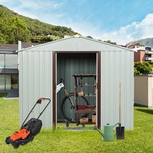 Casetta da Giardino in Metallo Bianca 1,8m x 1,5m per Organizzazione Ottimale ed Estetica - Product Image 2