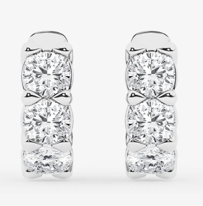 <b>Hoops</b> Earrings Diamond Earrings Gold and <b>Silver</b> Earrings Lab Grown Diamonds Earrings <b>Hoops</b> Fine Jewelry for Women - Product Image 1