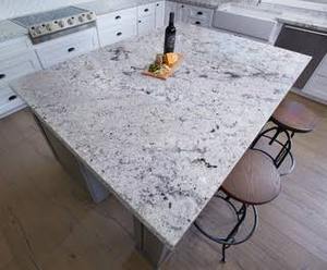 Dalle de comptoir en granit Alpha White veiné poli, durable, pour îlot de cuisine, plan de travail moderne et décoratif en pierre pour usage hôtelier - Product Image 3