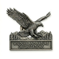 Pins Metálicos Premium Personalizados, Insignias 3D de Animales en Peltre, Impresión Offset para Organizaciones de Vida Silvestre, Plateadas, de Alto Relieve, Libres de Plomo