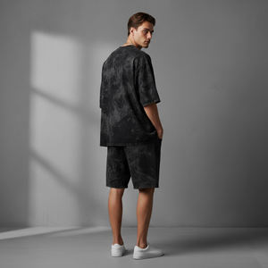 Terzo Sports Customized Men's <b>Tie</b> <b>Dye</b> Cotton T-Shirt Shorts Set Crew Neck Regular Fit Summer Casual Reversible Breathable - Product Image 6