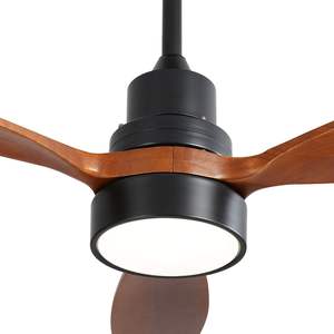 Ventilatore da soffitto a LED con motore a corrente continua reversibile da 52 pollici con 3 lame in legno massello e telecomando con luce a LED - Product Image 3