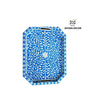 Plateau décoratif en os incrusté de qualité supérieure, coloré, avec poignée, au meilleur prix. - Product Image 2