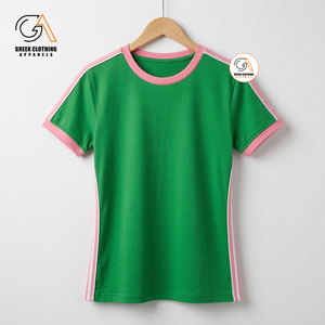 Ropa de Moda, Camiseta Alpha Kapa Soror Blanca y Verde con Cuello Redondo, Corte Regular, Manga Corta, 100% Algodón - Product Image 5