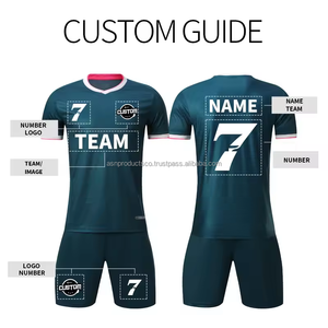 Custom High Quality Unisex Retro Soccer Uniform Sets Blank Football Club Jerseys Printed Logo Name Number Breathable 100% - Product Image 2