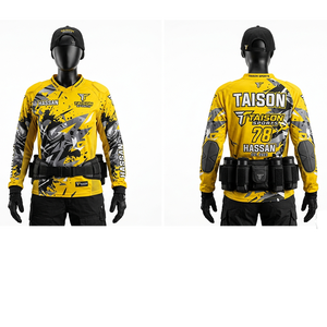 Camiseta de Paintball para Mujer, 150 GSM, Malla de Poliéster Premium, Gris, Verde, Naranja, Multipanel, Logotipo Sublimado - Product Image 3