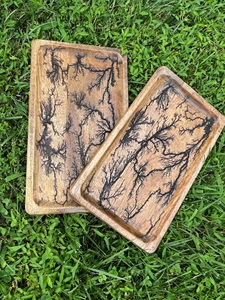 Plateau de rangement pour table de chevet en bois brûlé fractal - Product Image 6