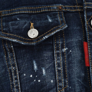 2026 Men's <b>Denim</b> <b>Jacket</b> Regular Fit Button Fly Solid Color Casual Autumn Cotton Washable Patch Decoration Topstitch - Product Image 6