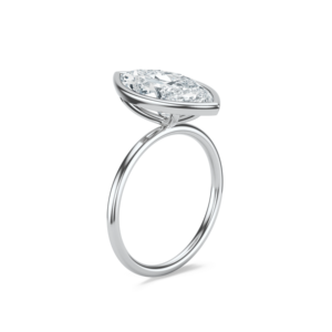 Bague Luna 200-14K en or massif avec diamant taille ovale, bague de fiançailles et de mariage certifiée IGI, cadeau de luxe - Product Image 4