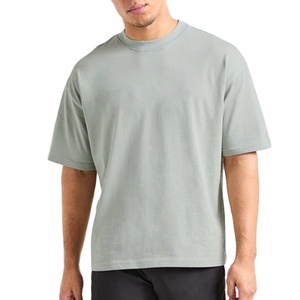 T-shirt surdimensionné personnalisé pour homme 100 % coton, col côtelé de luxe, épaules tombantes, streetwear, tee-shirt vierge de haute qualité, coupe carrée - Product Image 1