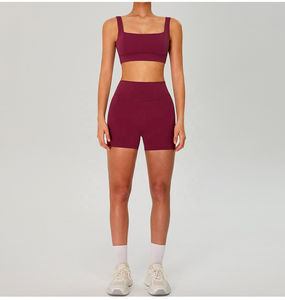 Top de yoga personalizable para mujer con cuello cuadrado, a prueba de golpes, de alto impacto, push-up, copa completa, sujetador deportivo sin espalda, sin aros y con espalda cruzada. - Product Image 5