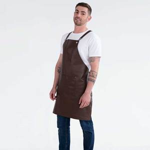 Tablier en cuir ergonomique pour les passionnés de grillades et de barbecues, idéal pour une utilisation prolongée, tablier en cuir imperméable pour travaux salissants - Product Image 3
