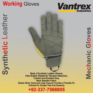 Guantes de Seguridad para Mecánicos al por Mayor, Forrados, Antivibración, Antideslizantes, Puño Reforzado, 10 Pulgadas, Cuero de Cabra, Guantes de Protección - Product Image 2