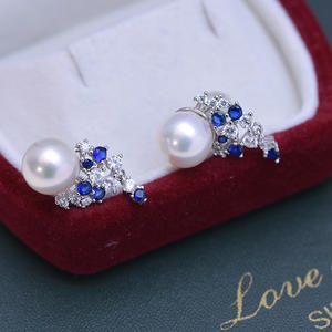 9-10mm White Freshwater Pearl <b>Dangle</b> <b>Earrings</b> S925 Silver Korean Version Strong Light <b>Fine</b> Live Broadcast for Women - Product Image 3