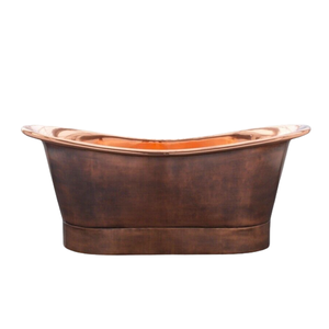 Baignoire ovale autoportante en cuivre, style traditionnel pour salle de bain, design martelé en cuivre pur, baignoire en cuivre à prix abordable - Product Image 4