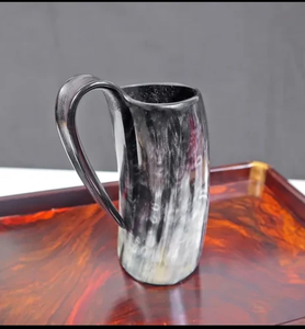 Taza de Cerveza de Cuerno de Búfalo Moderna, Segura para Alimentos, en Oferta, para Cerveza y Cerveza Alemana, Auténtica Taza de Cuerno Hecha a Mano - Product Image 1