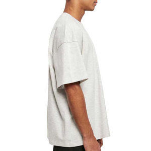 เสื้อยืดคอกลมแขนสั้นทรงโอเวอร์ไซส์สำหรับผู้ชาย ผ้าฝ้ายเจอร์ซีย์ 100% สีพื้น ทรงลำลอง ความยาวปกติ ดีไซน์เรียบง่าย - Product Image 2