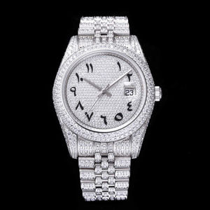 High Quality Fully iced Out Moissanite Diamond Stainless Steel Case Mechanical Movement Men's <b>Wrist</b> <b>Band</b> Luxury Men Watch - Product Image 1