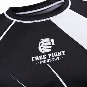 เสื้อรัดกล้ามเนื้อแขนยาวสำหรับผู้ชาย ยี่ห้อ Free Fight Industry สีดำ แห้งเร็ว ระบายอากาศได้ดี เป็นมิตรกับสิ่งแวดล้อม ป้องกันรังสียูวี UPF50+ ป้องกันแบคทีเรีย น้ำหนัก 140 กรัม - Product Image 6