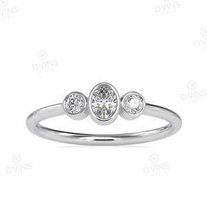 Bague de fiançailles et de mariage classique D'VINS JEWELS en or massif 18 carats avec diamant ovale de 2 carats, taille VVS, sertie à griffes, certifiée IGI - Product Image 5