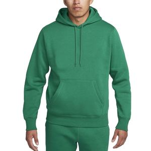 Conjunto Deportivo con Sudadera Verde Esmeralda para Hombre |   Chándal de Forro Polar Grueso |   Conjunto de Sudadera con Capucha y Pantalones Deportivos de Color Sólido Personalizado - Product Image 5