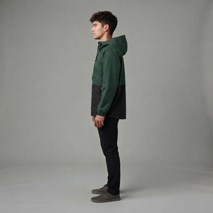 Veste coupe-vent légère à capuche pour homme, color block, fermeture éclair intégrale, pour sports de plein air et décontractée, vente en gros personnalisée - Product Image 4
