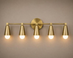 Modern Brass Wall Mount Vanity Light 4-Light Rectangle Indoor Bathroom Fixture - Product Image 2