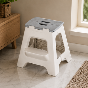 <b>Folding</b> Plastic <b>Step</b> <b>Stool</b>-Traditional Design Round Shape Lightweight Portable Wholesale Supplier India - Product Image 2