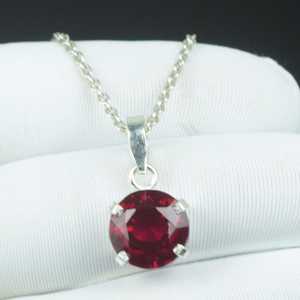 Pendentif en rubis rouge sang africain, argent sterling 925, pierre précieuse vintage, bijou de guérison, cadeau, collier - Product Image 5